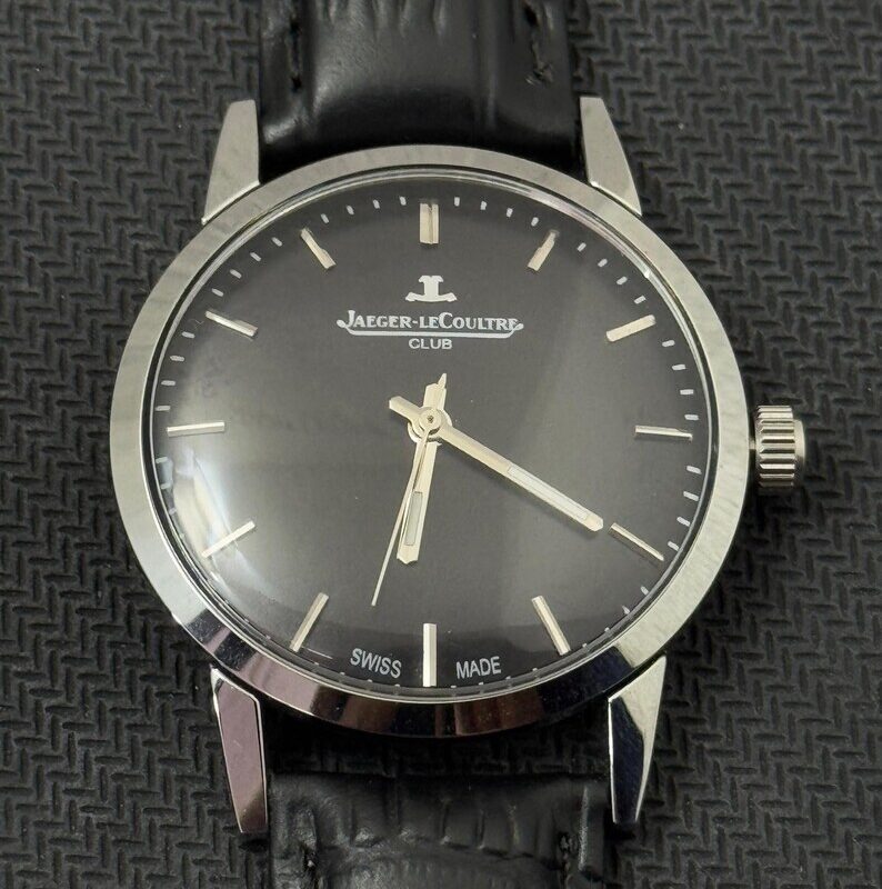Jaeger LeCoultre Club vintage Handwinding Swiss Movement Black Dial Men’s Wrist Watch Swiss Made